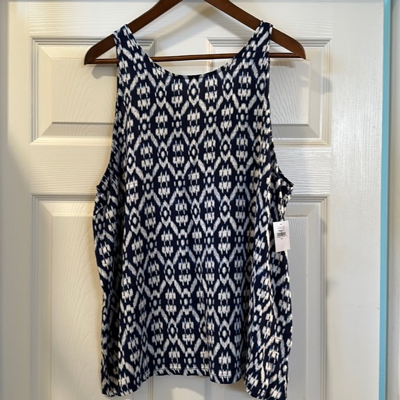 Old Navy tank blouse XL navy/white - Picture 1 of 5